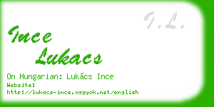 ince lukacs business card