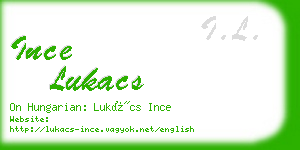 ince lukacs business card